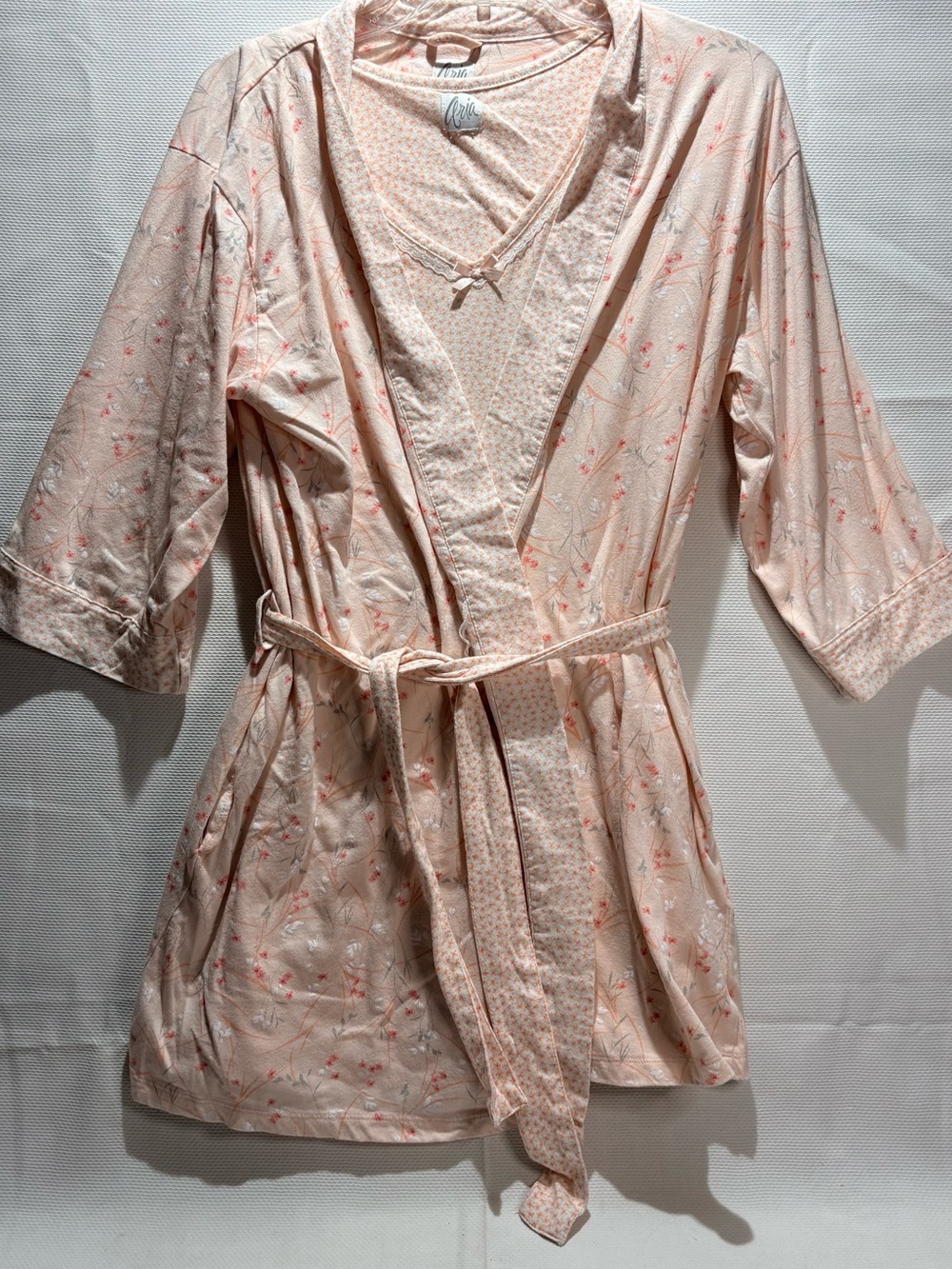 Aria Light Pink Floral Robe and nightgown set